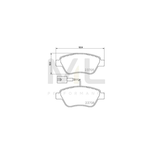 Hella 8DB 355 016-071 Brake Pad Set With Integrated Wear Warning Contact, With Accessories