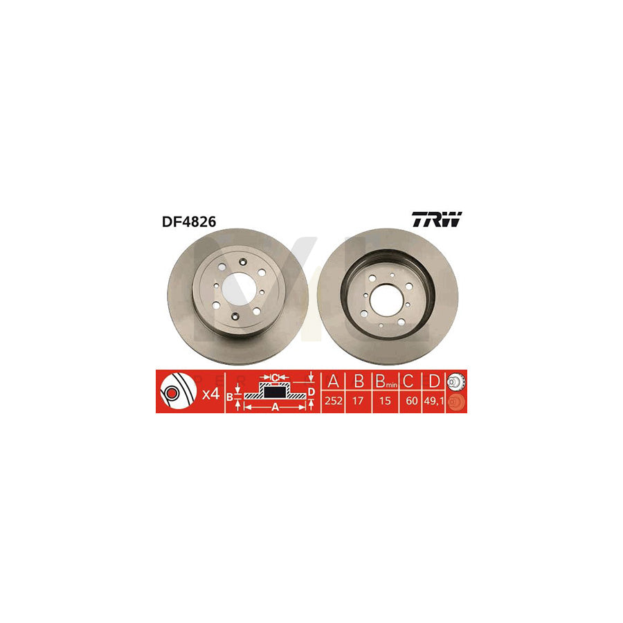 TRW DF4826 Brake Disc Vented | ML Performance Car Parts
