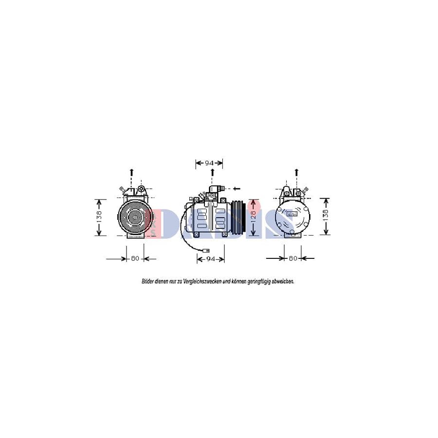 AKS Dasis 850900N Compressor, Air Conditioning for Audi V8 (441, 442, 4C2, 4C8)