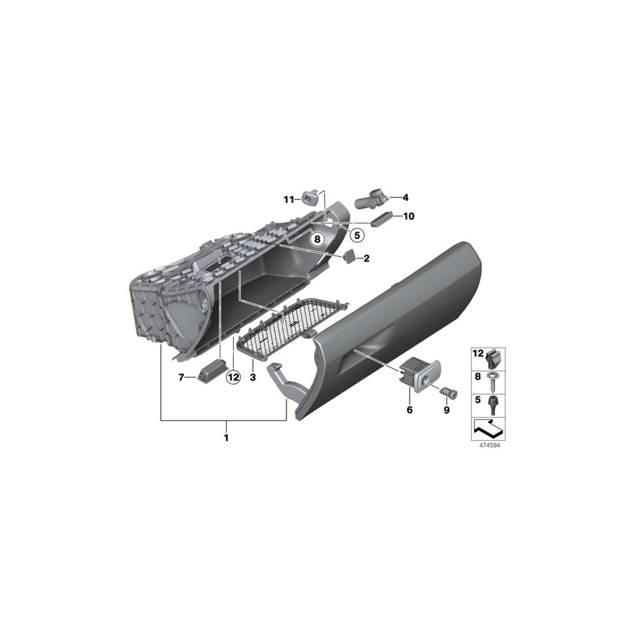 Genuine BMW 51166833478 F33 F36 F32 Glove Box ELFENBEINWEISS (Inc. 430iX, 420i & 420dX) | ML Performance US Car Parts