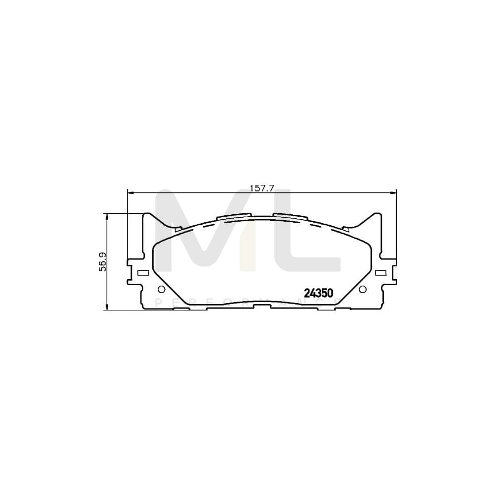 Hella 8DB 355 012-401 Brake Pad Set Not Prepared For Wear Indicator, With Accessories