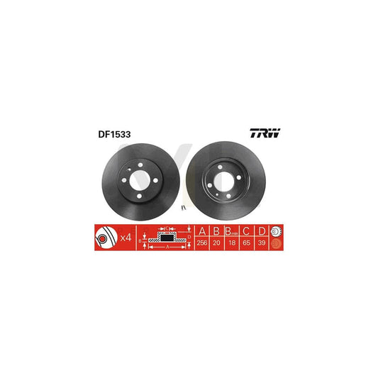 TRW DF1533 Brake Disc Vented, Painted | ML Performance Car Parts