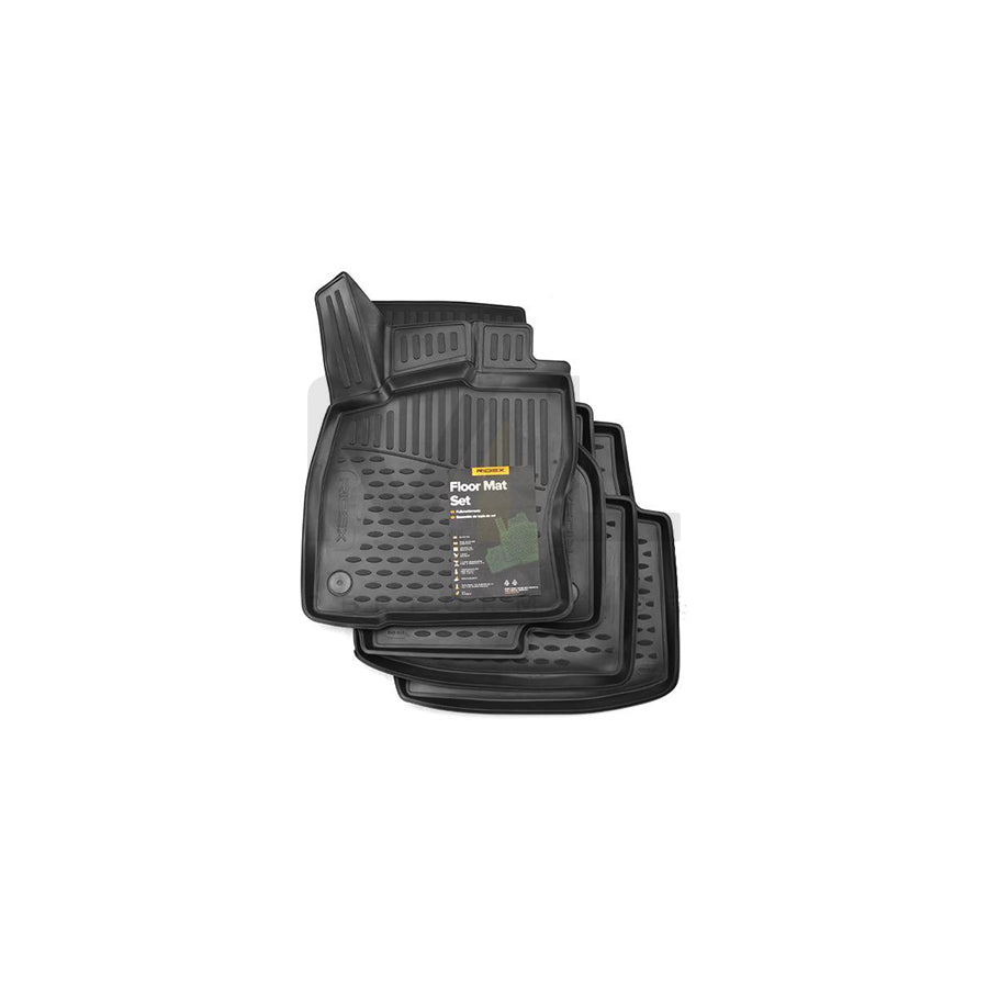 RIDEX Tailored 215A0205 Floor mat set for SKODA SUPERB Elastomer, Front and Rear, Quantity: 4, Black