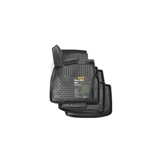 RIDEX Tailored 215A0205 Floor mat set for SKODA SUPERB Elastomer, Front and Rear, Quantity: 4, Black