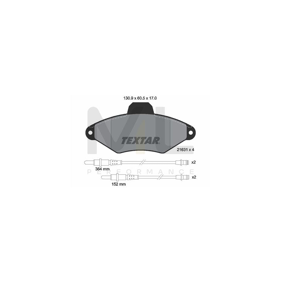 TEXTAR 2163102 Brake pad set for CITRO?N XANTIA incl. wear warning contact | ML Performance Car Parts