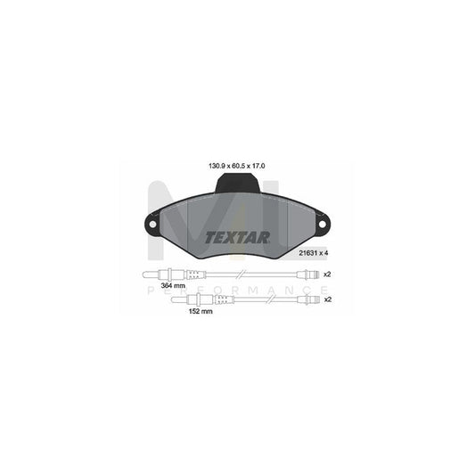 TEXTAR 2163102 Brake pad set for CITRO?N XANTIA incl. wear warning contact | ML Performance Car Parts