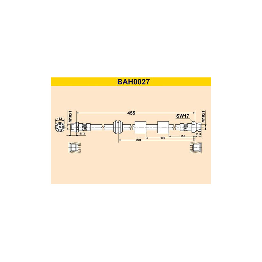 Barum Bah0027 Brake Hose