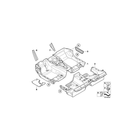 Genuine BMW 51477040612 E63 E64 Foam Insert Footwell Rear Right (Inc. 645Ci, 650i & M6) | ML Performance US Car Parts