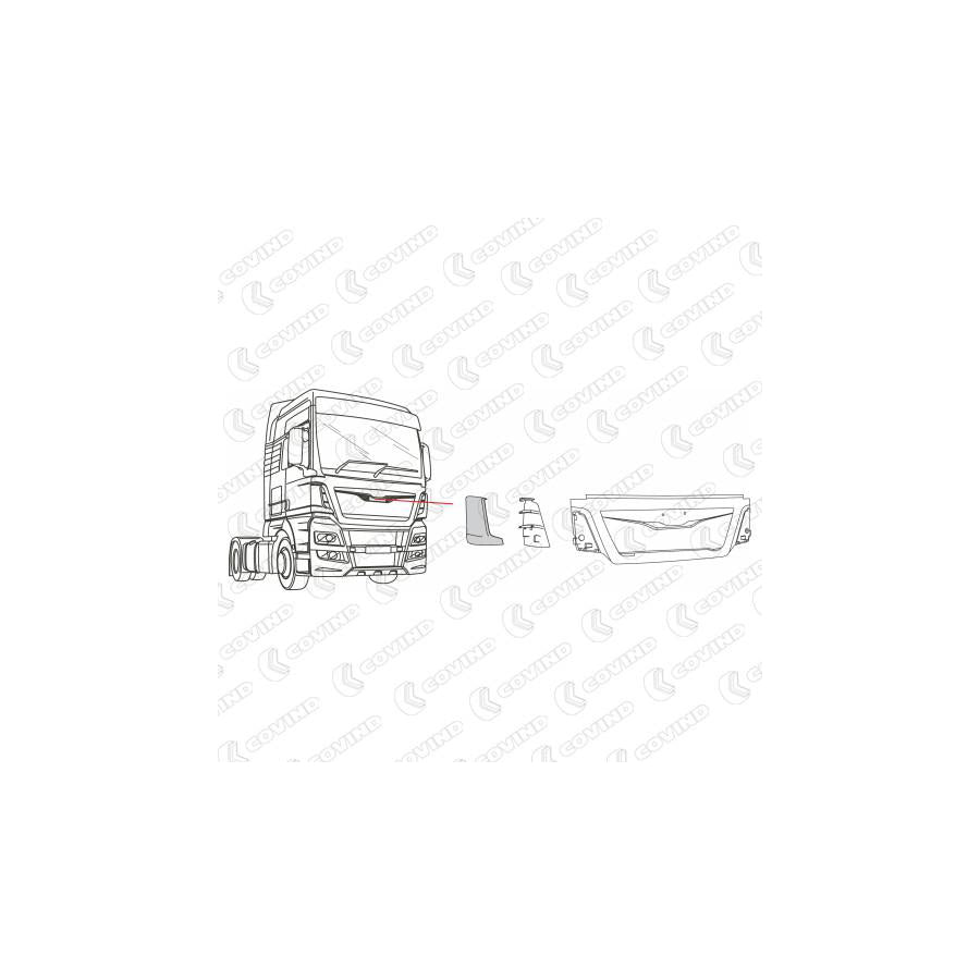 Covind Tx2/164 Air Deflector, Driver Cab