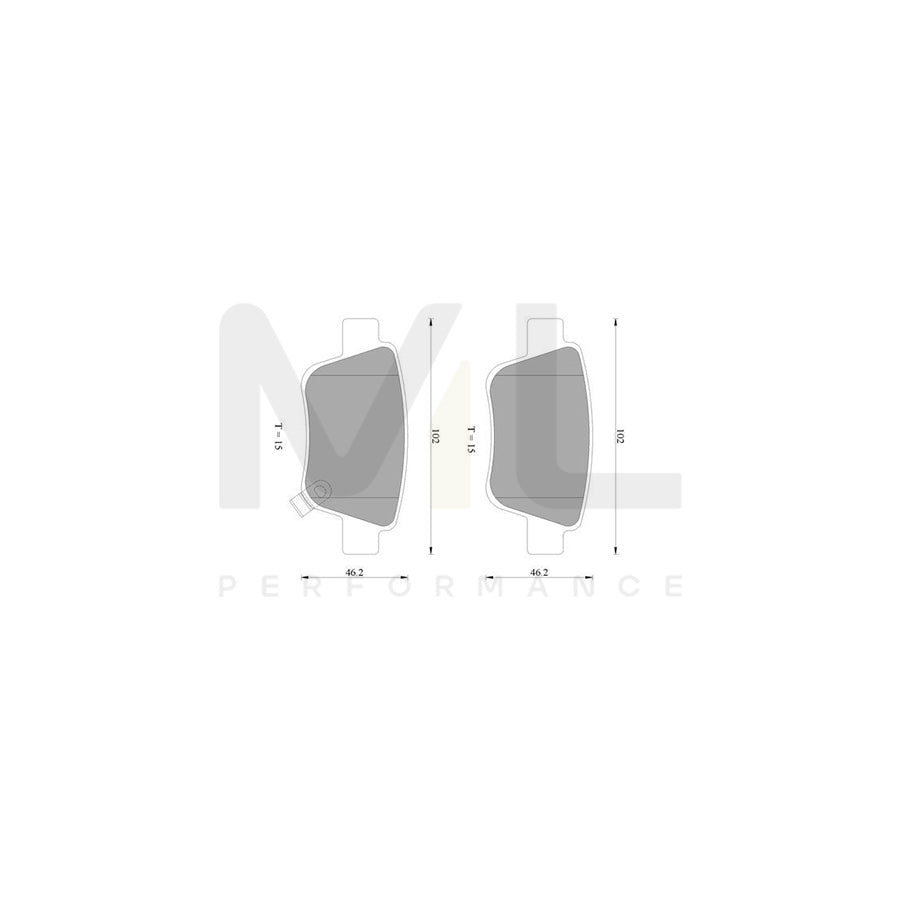 Bosch 0986Ab2267 Brake Pad Set With Acoustic Wear Warning BP2267N | ML Performance Car Parts