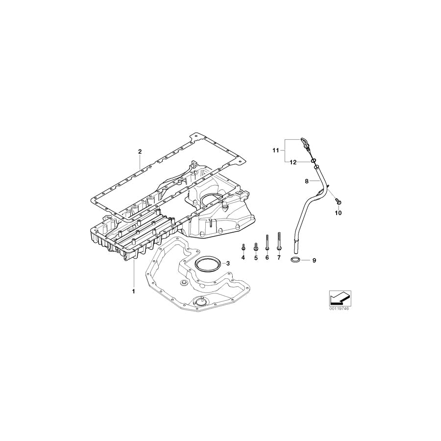 Genuine BMW 11137574533 E67 Drophead RR1 Oil Pan Upper Part (Inc. 760LiS, Phantom & Coupé) | ML Performance US Car Parts
