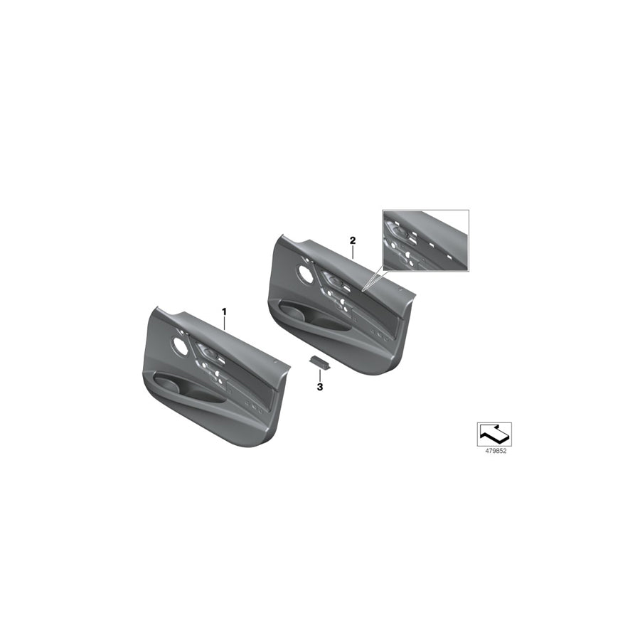 Genuine BMW 51417846582 F31 F30 Door Trim Panel, Fabric, Front Right ANTHRAZIT (Inc. 340i, 320d ed & 320i ed) | ML Performance US Car Parts