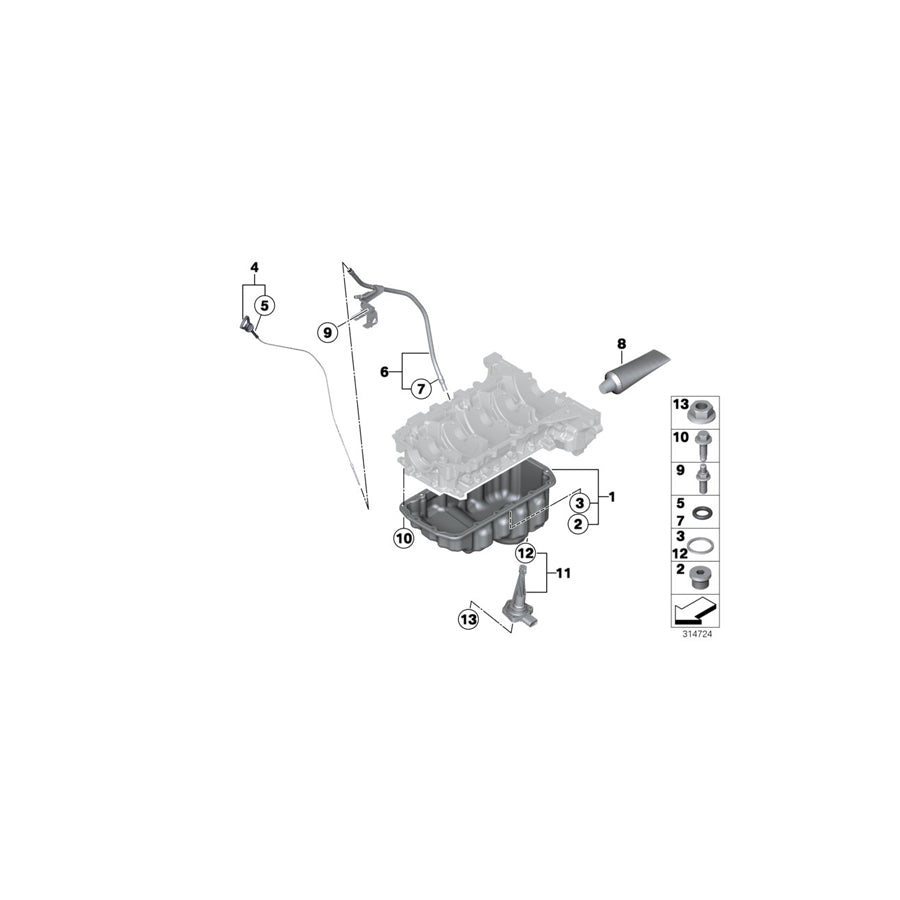 Genuine BMW 11137649311 F30 F21 F20 Oil Pan (Inc. 320i ed, 118i & 120i) | ML Performance US Car Parts