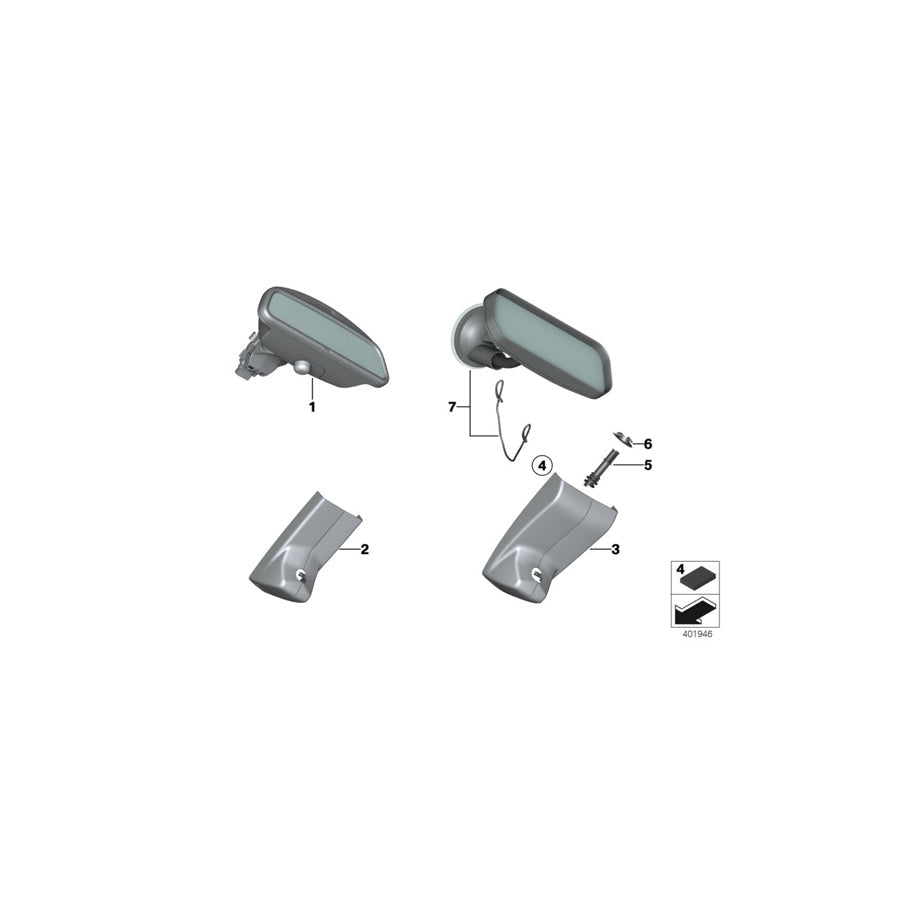 Genuine BMW 51166992178 F33 F30 Rearview Mirror Ec / Led / Fla (Inc. 330dX, 418i & 430d) | ML Performance US Car Parts