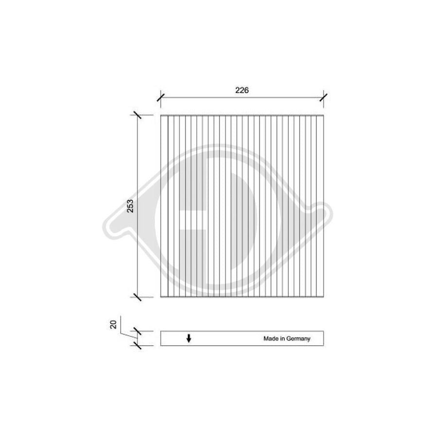 DIEDERICHS DCI0232 Pollen Filter For Hyundai Santa Fe