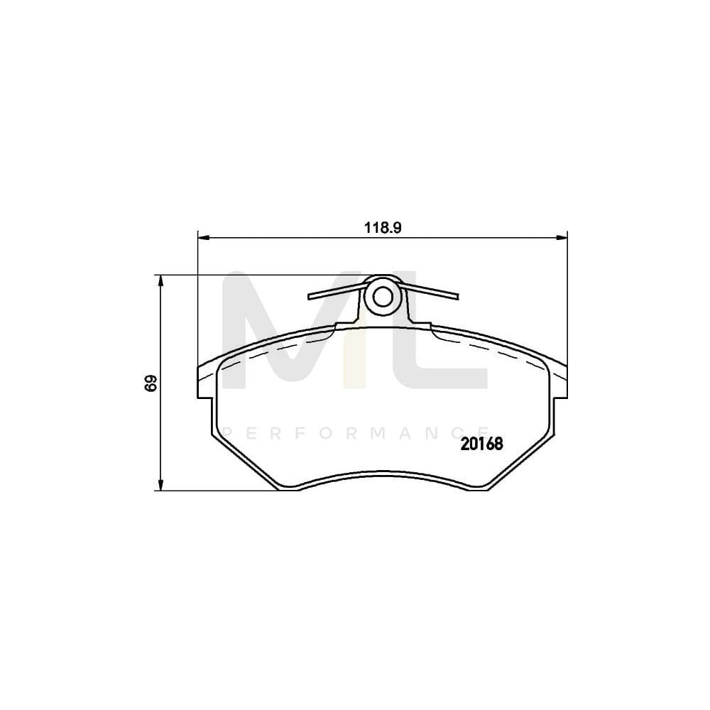 Hella 8DB 355 017-891 Brake Pad Set Not Prepared For Wear Indicator, With Brake Caliper Screws