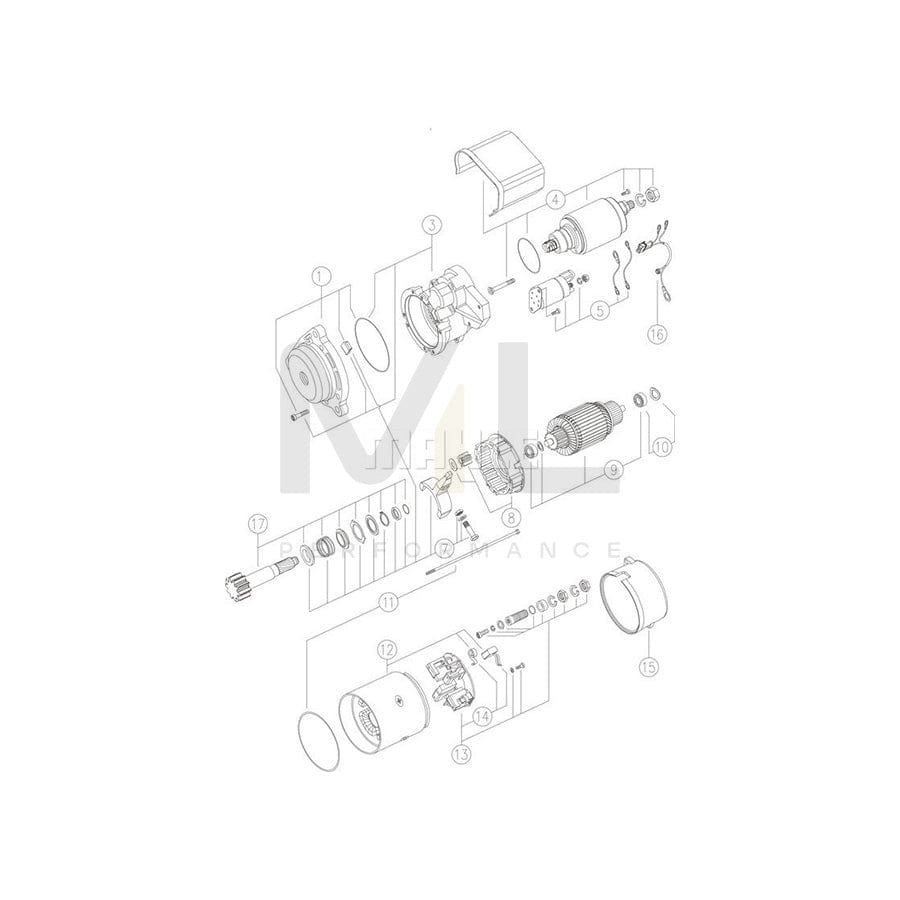 MAHLE ORIGINAL MS 75 Starter motor 24V 9,0kW, Teeth Quant.: 12 | ML Performance Car Parts