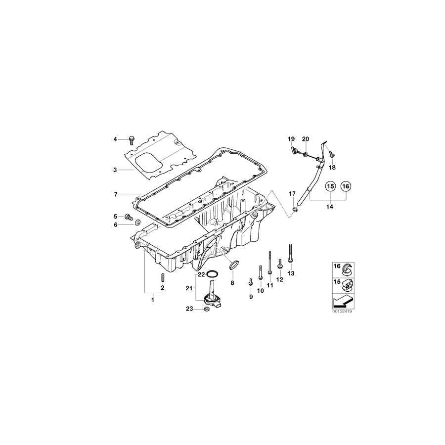 Genuine BMW 11137790739 E53 Oil Pan (Inc. X5 3.0d) | ML Performance US Car Parts