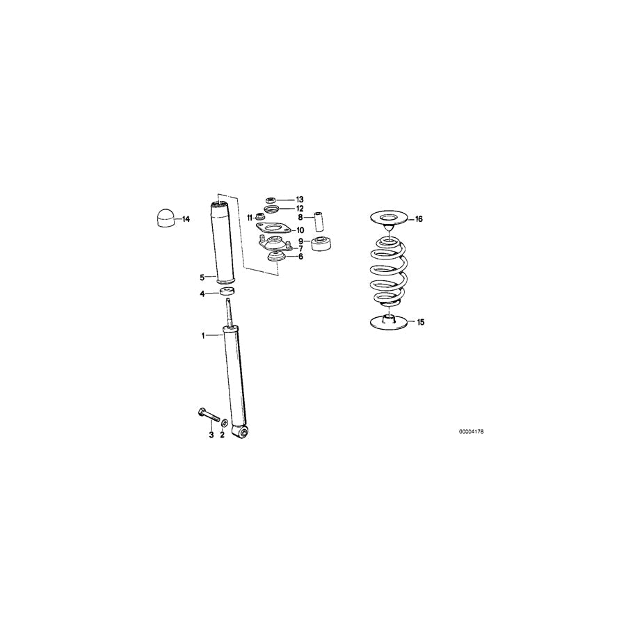Genuine BMW 33521127491 E30 Shock Absorber, Rear BILSTEIN (Inc. 316, 318i & 323i) | ML Performance US