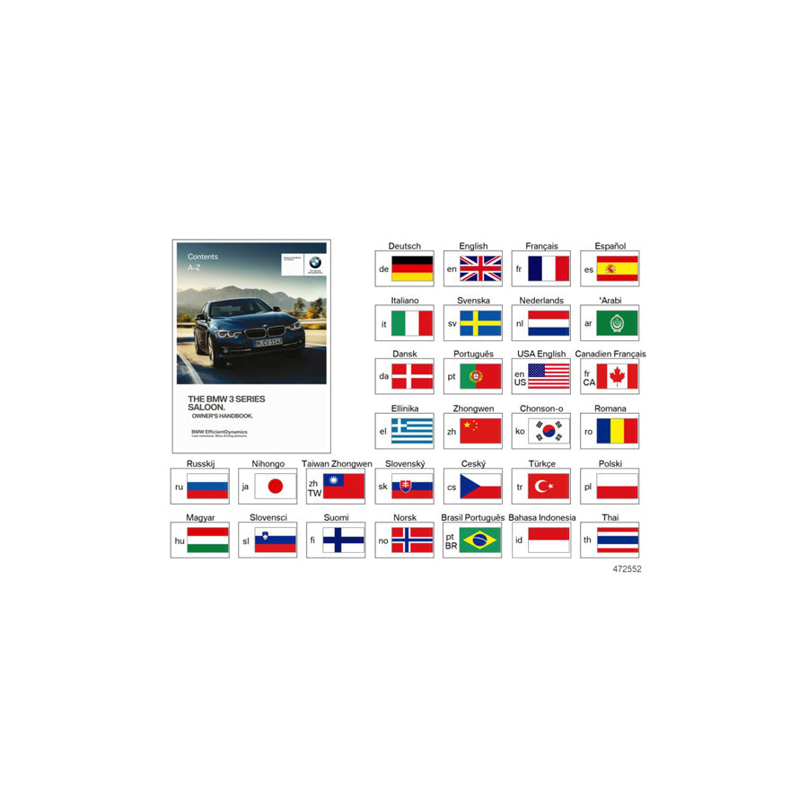 Genuine BMW 01402970092 Owner's Manual For F30 ENUS (Inc. 328dX, 330i & 320i) | ML Performance US Car Parts