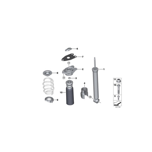 Genuine BMW 33506888463 F39 Shock Absorber, Rear (Inc. X2 18d, X2 20d & X2 20i) | ML Performance US