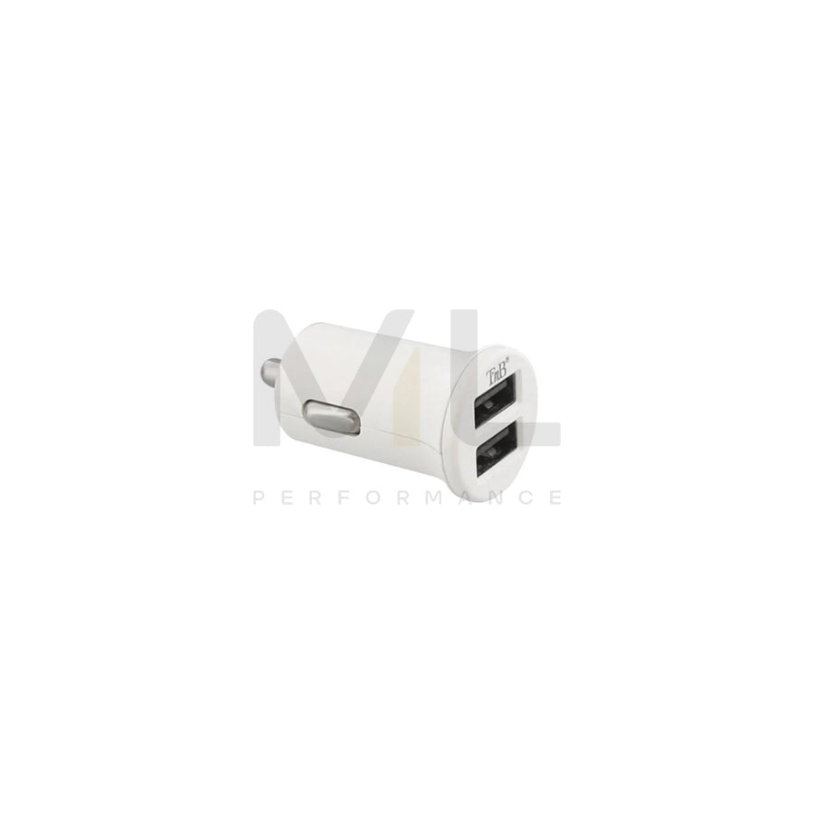 TnB 3341 In-car charger 12, 24V, Number of inlets/outlets: 2 USB, with fuse, White