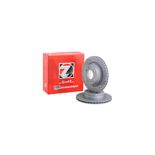 ZIMMERMANN SPORT COAT Z 150.3426.52 Brake Disc Internally Vented, Perforated, Coated, High-carbon  - 1 piece