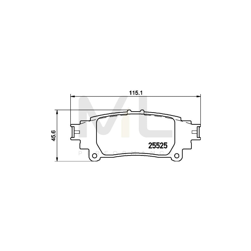 Hella 8DB 355 020-001 Brake Pad Set Not Prepared For Wear Indicator