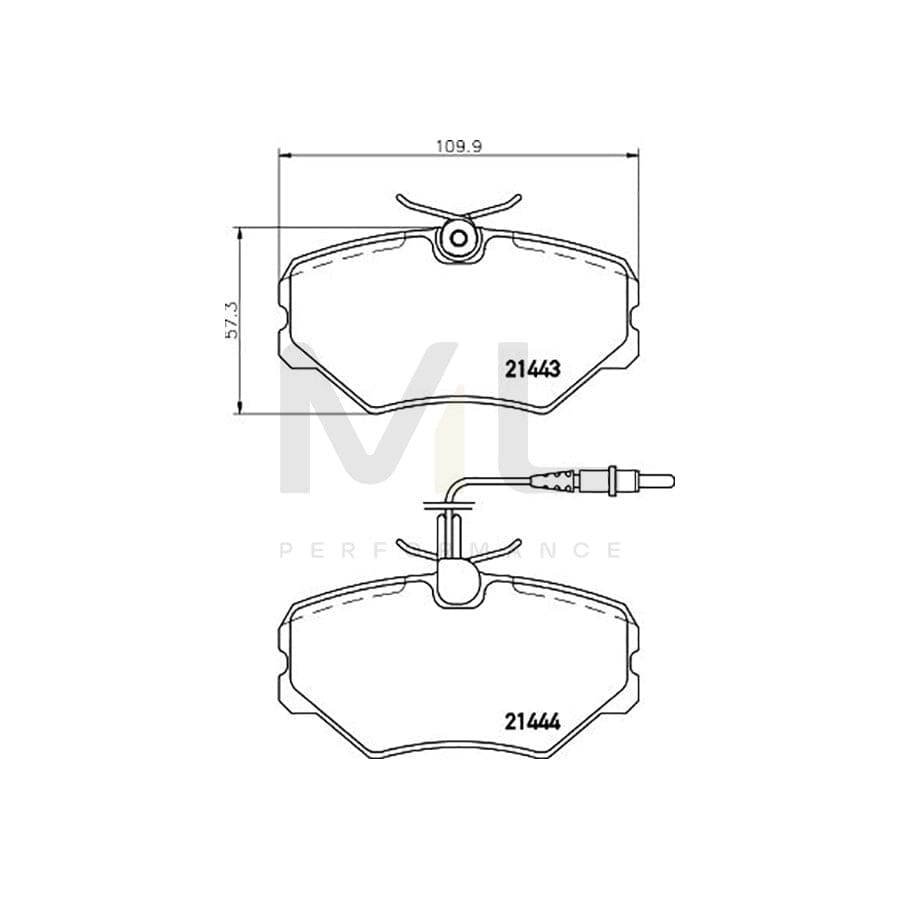 TEXTAR 2144301 Brake pad set for PEUGEOT 405 II Saloon (4B) with integrated wear warning contact, with brake caliper screws | ML Performance Car Parts