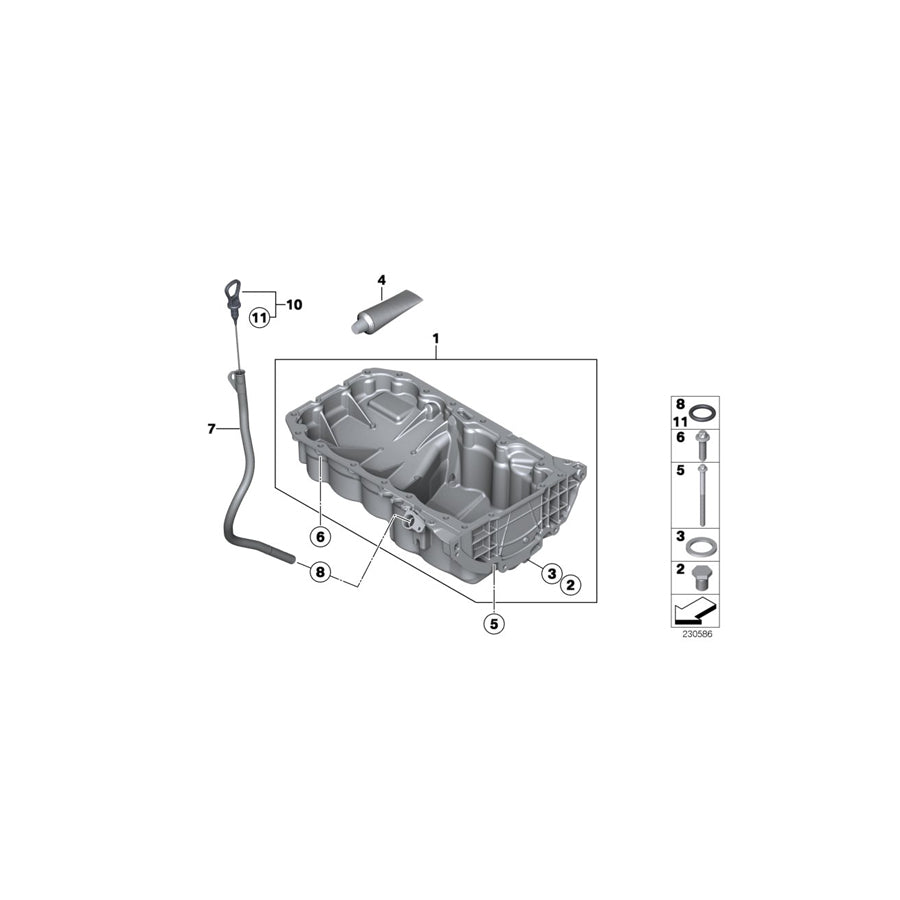 Genuine BMW 11137811592 Oil Pan (Inc. Cooper D ALL4 2.0, Cooper SD ALL4 & Cooper D 1.6) | ML Performance US Car Parts