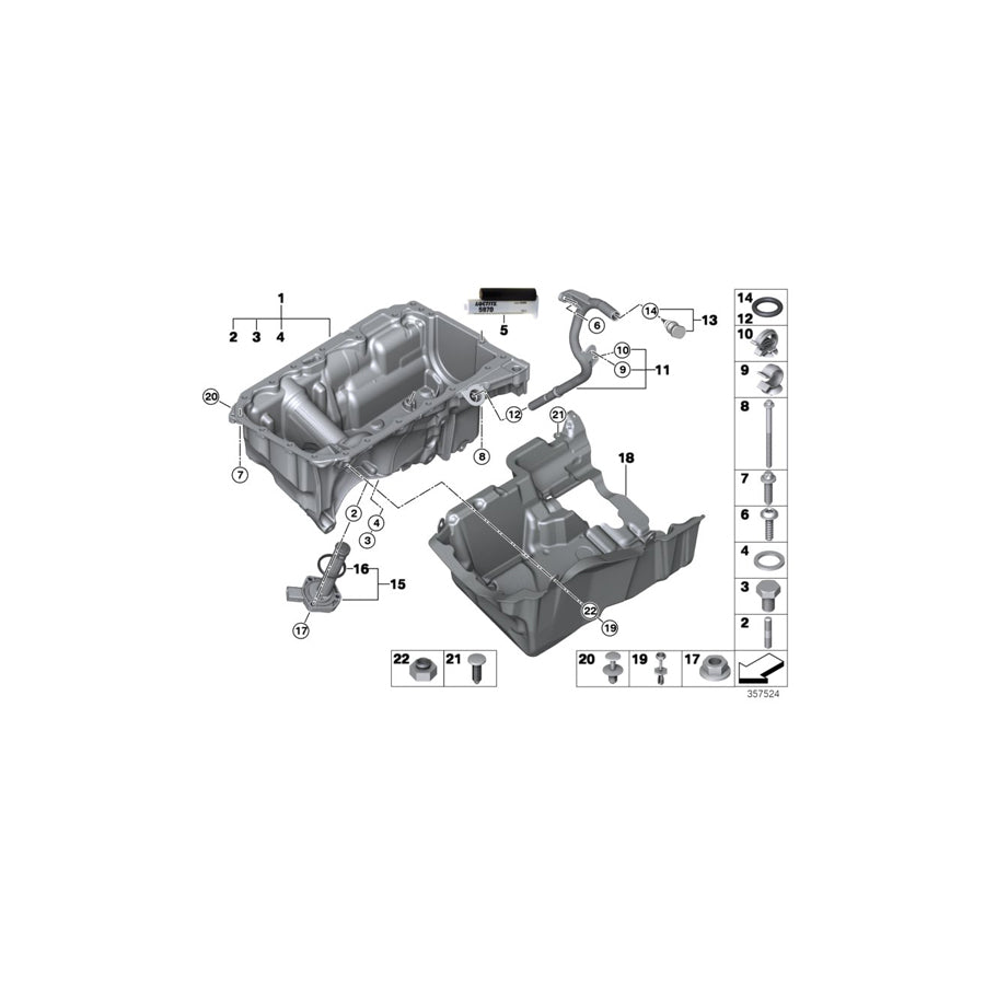 Genuine BMW 11137809124 F15 Oil Pan (Inc. X5 25d & X5 25dX) | ML Performance US Car Parts