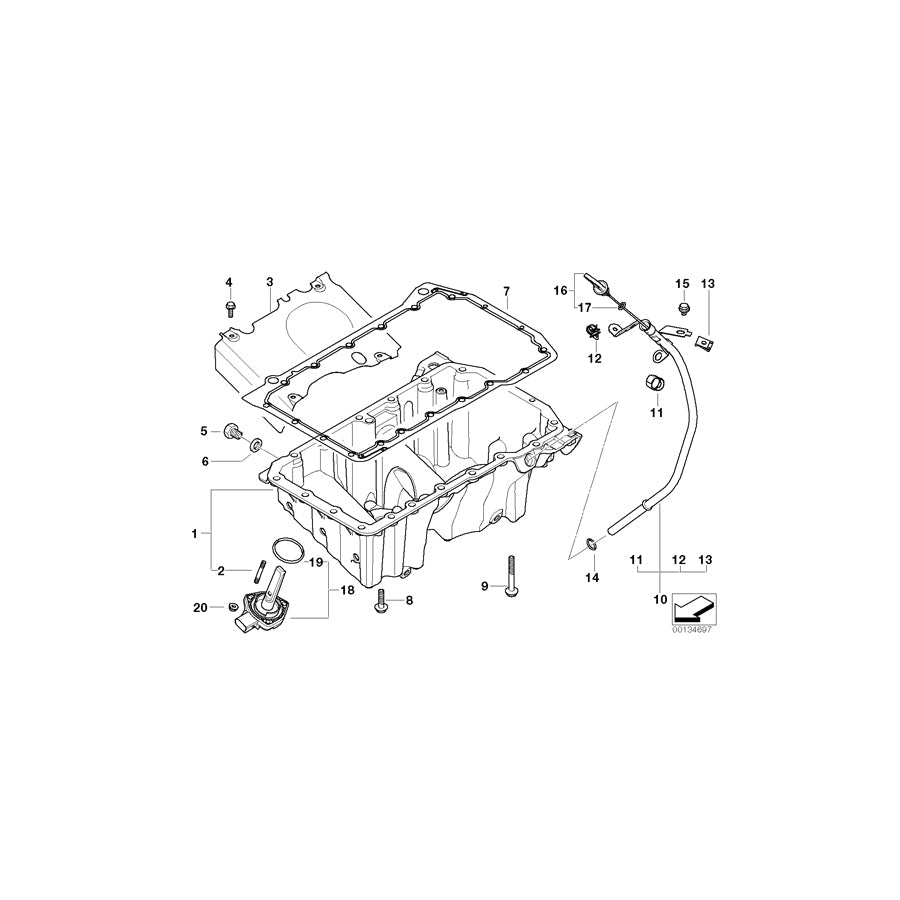Genuine BMW 11137806225 E83 Oil Pan (Inc. X3 2.0d) | ML Performance US Car Parts