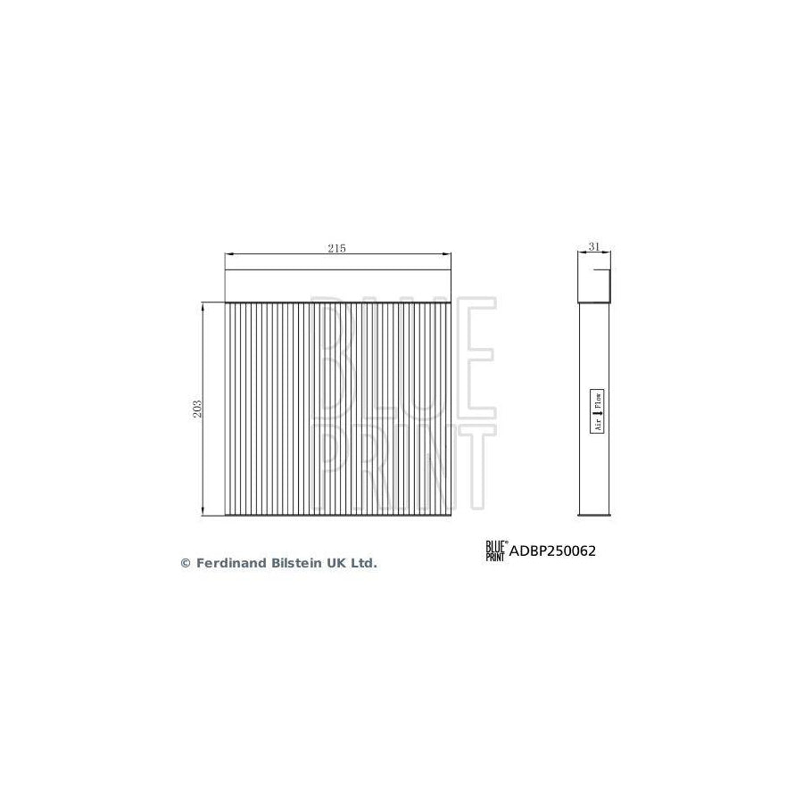 Blue Print Adbp250062 Pollen Filter