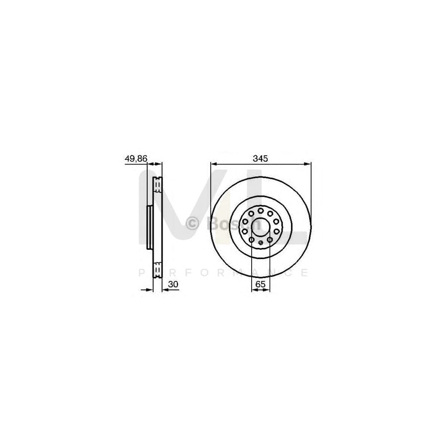 BOSCH 0 986 479 204 Brake Disc Vented, Oiled, High-carbon | ML Performance Car Parts