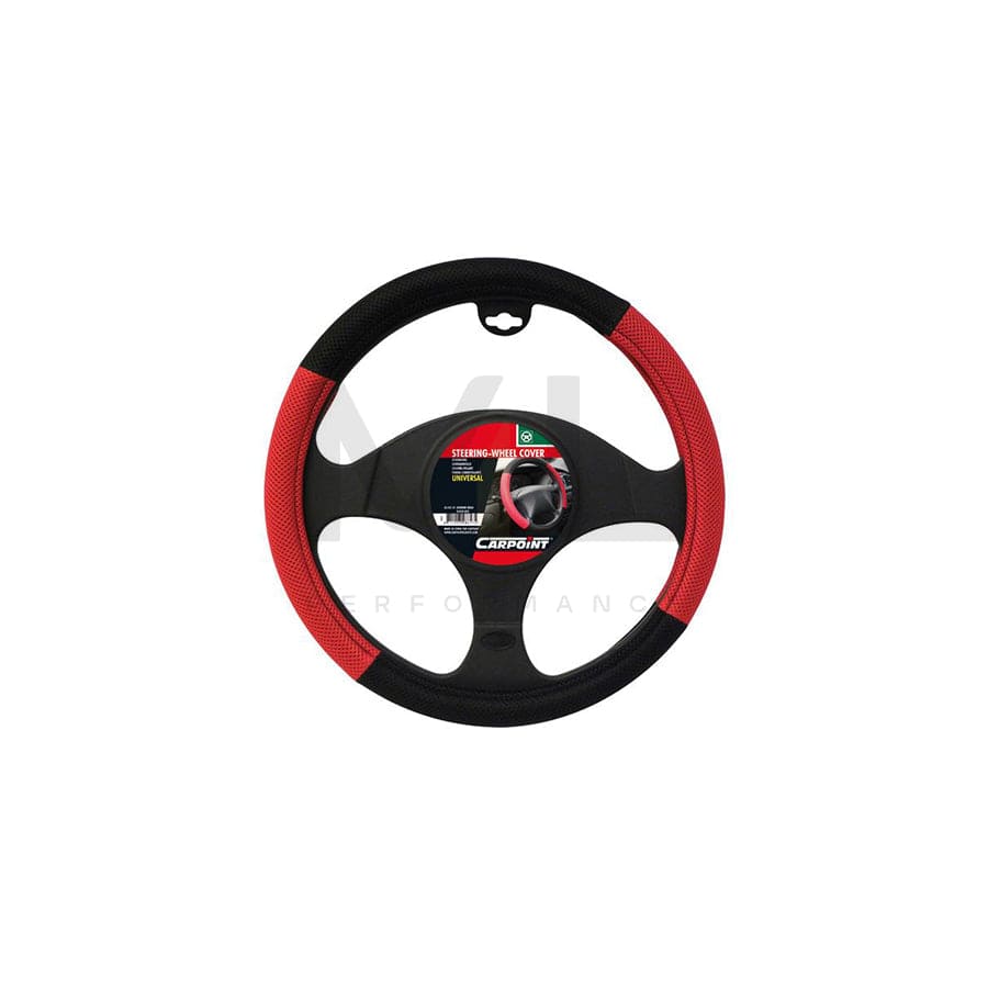 CARPOINT 2510110 Steering wheel cover Black, Red, Ø: 37-39cm, Plastic
