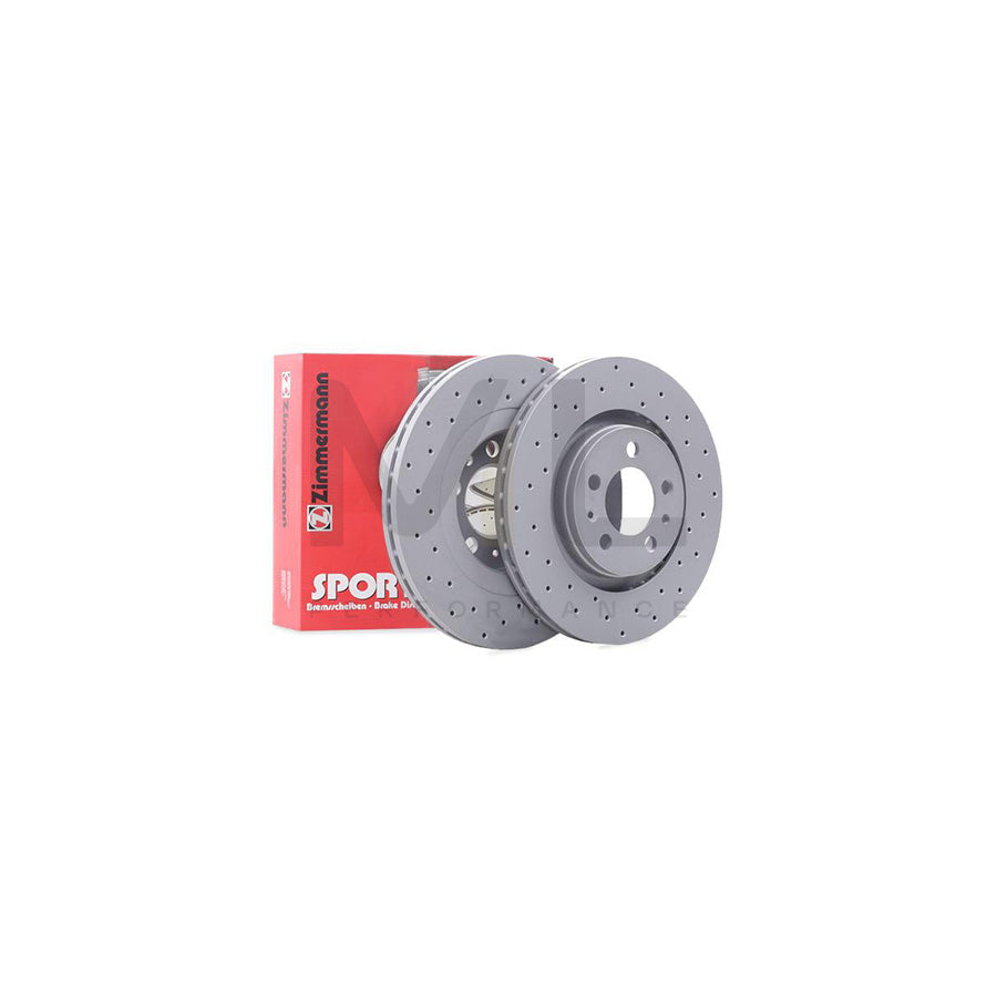 ZIMMERMANN SPORT COAT Z 100.1234.52 Brake Disc Externally Vented, Perforated, Coated, High-carbon  - 1 piece