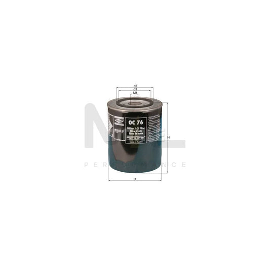 MAHLE ORIGINAL OC 76 Oil Filter for VW LT Spin-on Filter, with one anti-return valve | ML Performance Car Parts