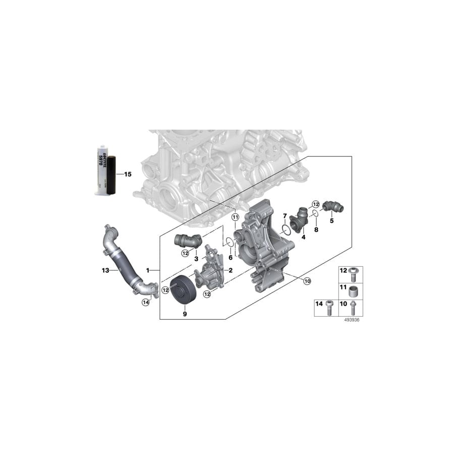 Genuine BMW 11538650984 G30 G06 G02 Line From Coolant Pump-Cylinder Head (Inc. Z4 20i, 330iX & X3 20i) | ML Performance UK Car Parts