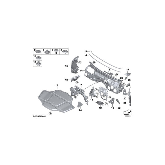 Genuine BMW 51487425745 G30 G31 F90 Sound Insul.A-Pillar Wind.Pan., Left (Inc. 520dX, 525d & 520i) | ML Performance US Car Parts