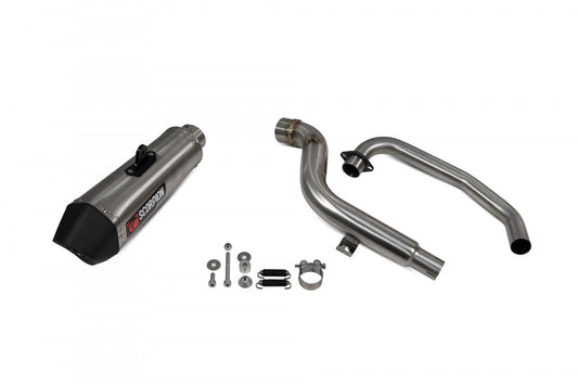 Scorpion RHA182SYSSEO Honda CB125 F Serket Taper Full System - Brushed Stainless Steel Sleeve | ML Performance US US