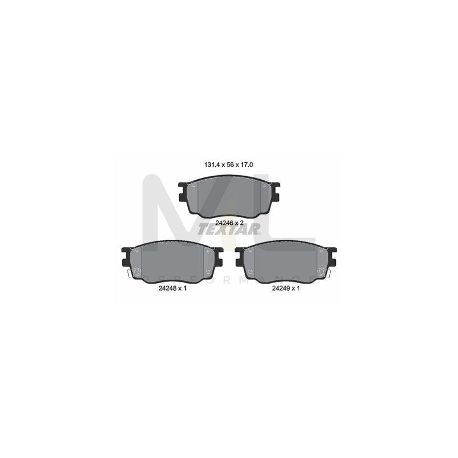 TEXTAR 2424601 Brake pad set with acoustic wear warning | ML Performance Car Parts