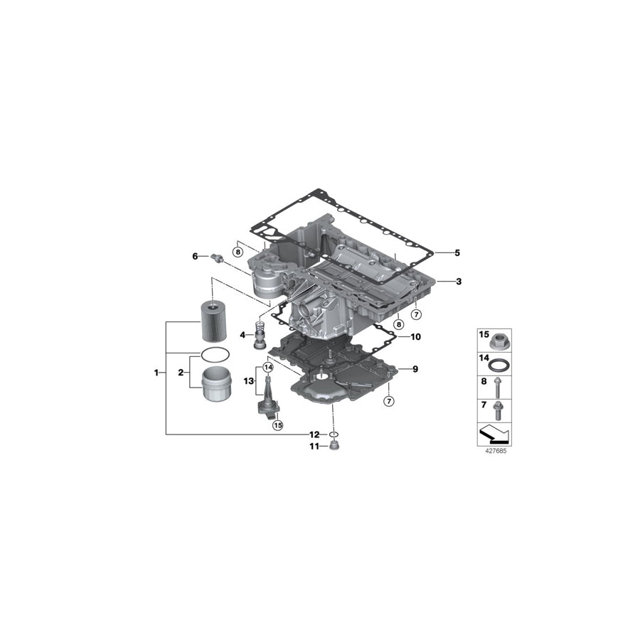 Genuine BMW 11137854418 Oil Pan (Inc. X5 M & X6 M) | ML Performance US Car Parts