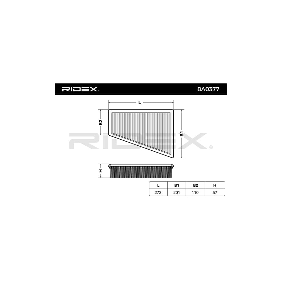 Ridex 8A0377 Air Filter