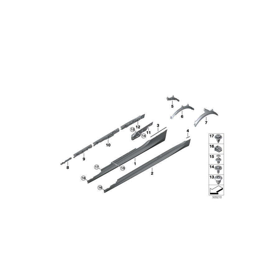 Genuine BMW 51778074847 F91 F92 Wheel Arch Trim, Rear Left -M- (Inc.  & M8) | ML Performance US Car Parts
