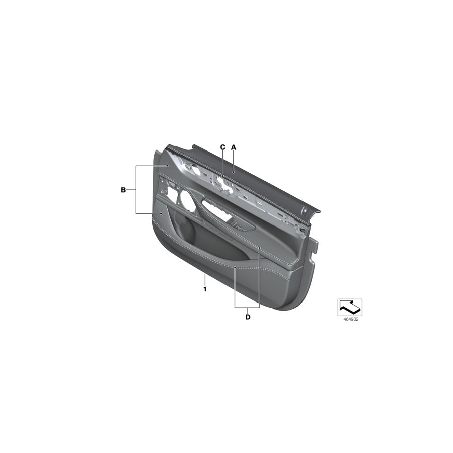 Genuine BMW 51417995608 G11 G12 Door Panel, Leather, Front Right INDIVIDUAL (Inc. ALPINA B7, 730dX & 730LdX) | ML Performance US Car Parts