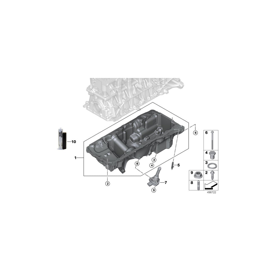 Genuine BMW 11138053424 Oil Pan (Inc. X3 M & X4 M) | ML Performance US Car Parts