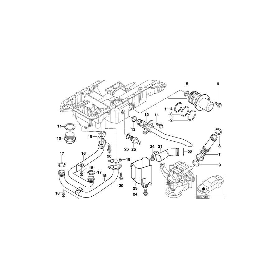 Genuine BMW 11138025816 E52 Oil Pipe Inlet (Inc. ALPINA V8) | ML Performance US Car Parts