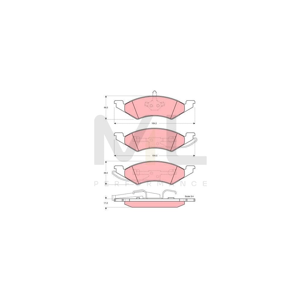TRW Gdb4011 Brake Pad Set Not Prepared For Wear Indicator | ML Performance Car Parts