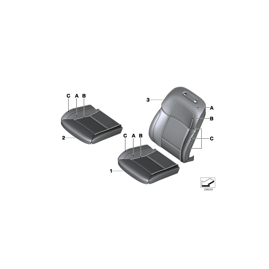 Genuine BMW 52107984396 F01 F10 F07 Cover For Comfort Seat, Leather INDIVIDUAL (Inc. 535dX, Hybrid 7L & 750Li) | ML Performance US Car Parts