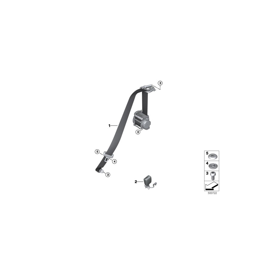 Genuine BMW 72117491730 G14 Upper Belt Rear Right ELFENBEINWEISS (Inc. M850iX, 840i & 840iX) | ML Performance US